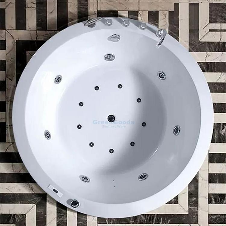 Acrylic Round Underground Embedded Massage Bathtub