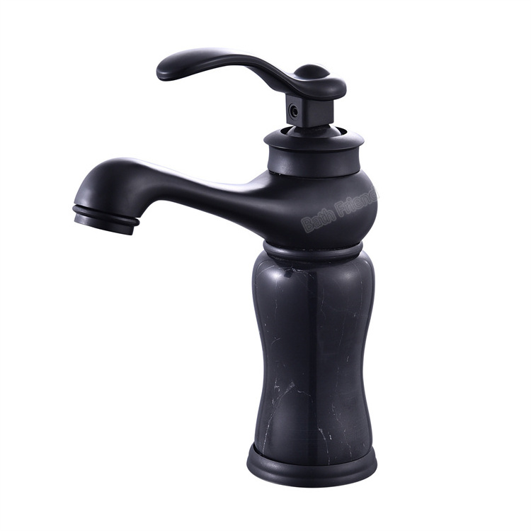 Black and white acrylic surface economic bathroom sink faucet