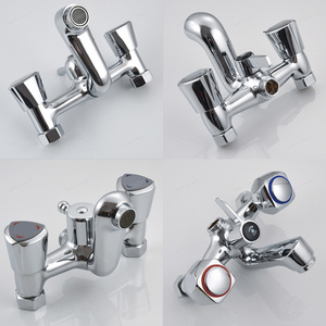 Factory Price  Zinc Double Handle Bathroom Hot and Cold Water Mixer Wall Mounted Shower Faucet