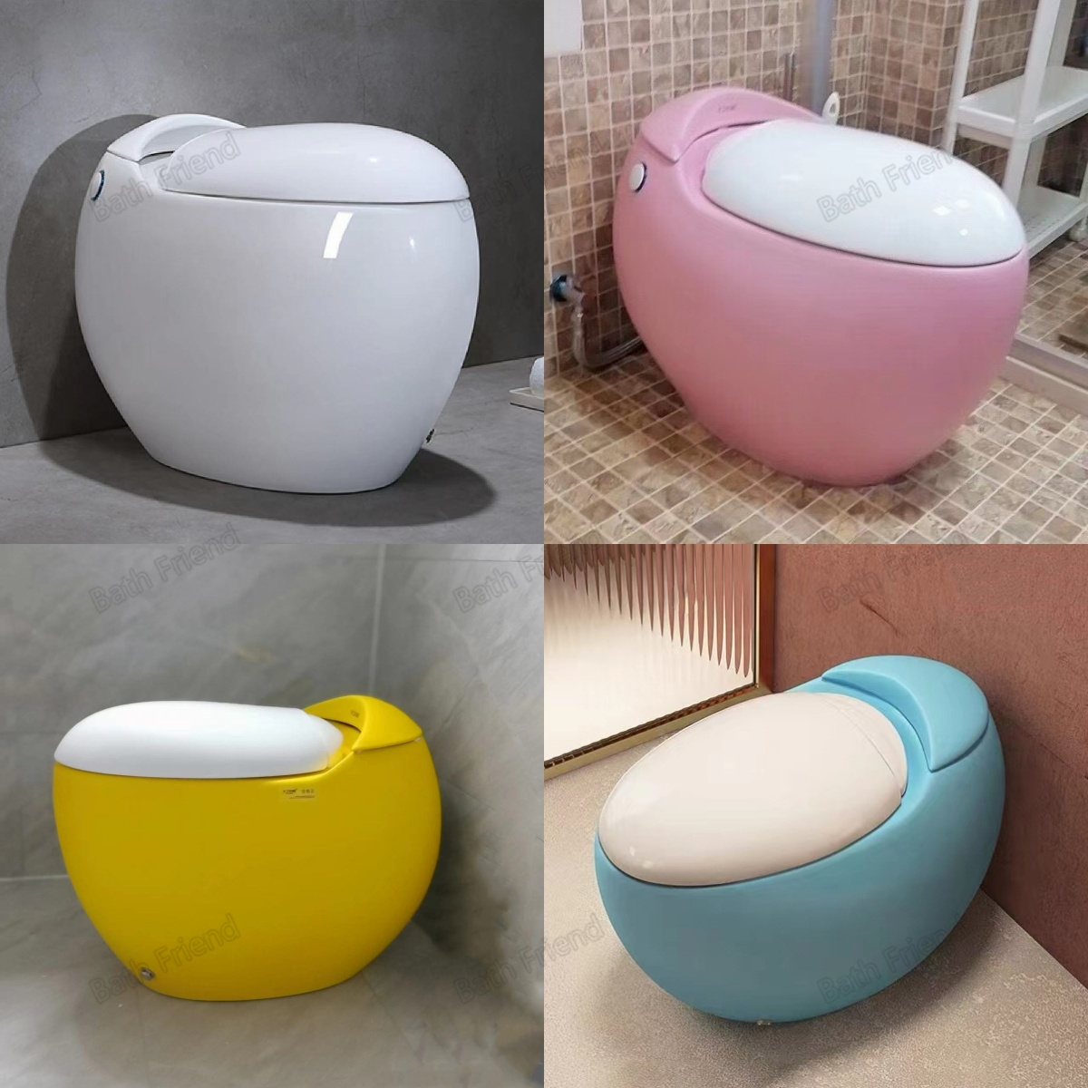 High Quality Multi Color Mute Siphonage Toilet Molds Making Machine Egg Ceramic Luxury Toilet