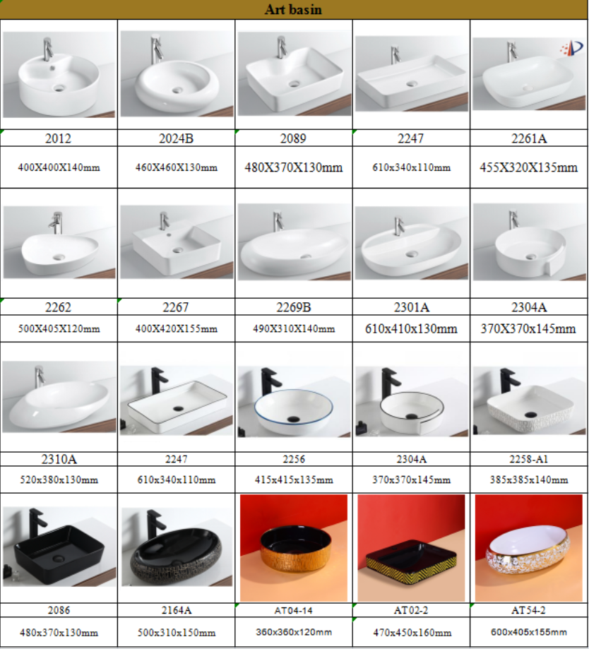 Wholesale Price Various Shape Art Ceramic Washbasin Sink with Faucet Hole Bathroom Table Top Basin