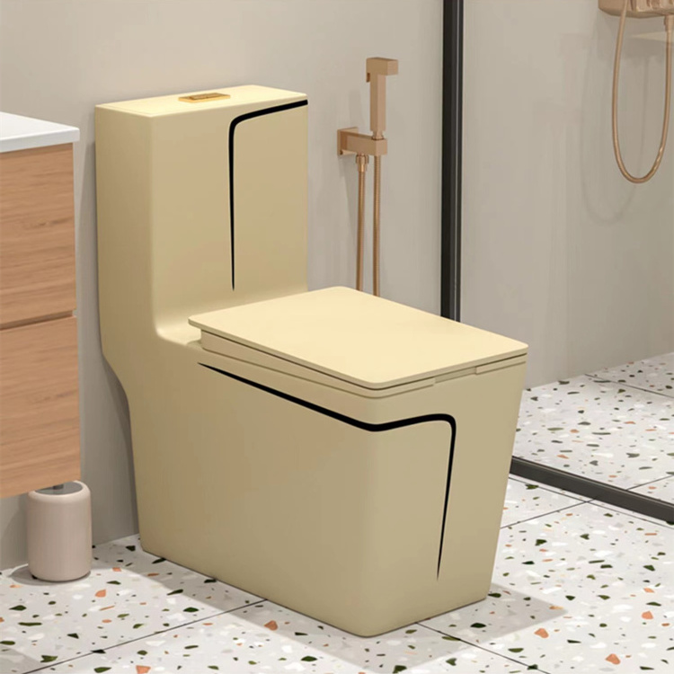 Khaki toilets washdown siphonic two function one piece all color available indoro bathroom ceramic toilet