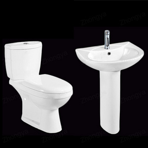 Cheap Africa p-trap twyford two piece toilet basin set chaozhou sanitary ware factory low price