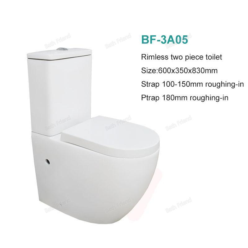 African cheap price ceramic two-piece floor mounting P trap tornado rimless toilet wc bathroom toilets