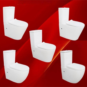 African cheap price ceramic two-piece floor mounting P trap tornado rimless toilet wc bathroom toilets