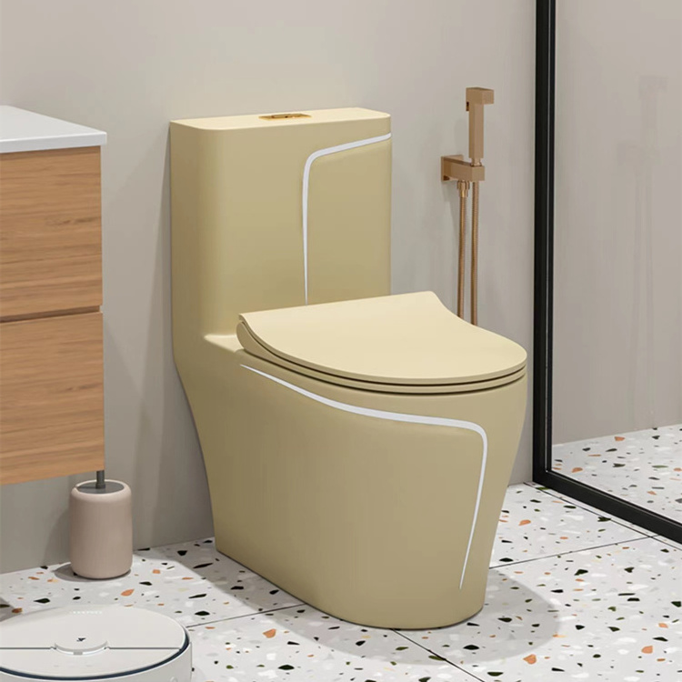 Khaki toilets washdown siphonic two function one piece all color available indoro bathroom ceramic toilet