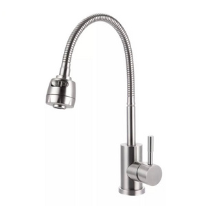 Kitchen Faucet Hot And Cold Water Single Cold Pull-out Spray Head Two Ways of Water Outlet Universal Flexible Hose Polished