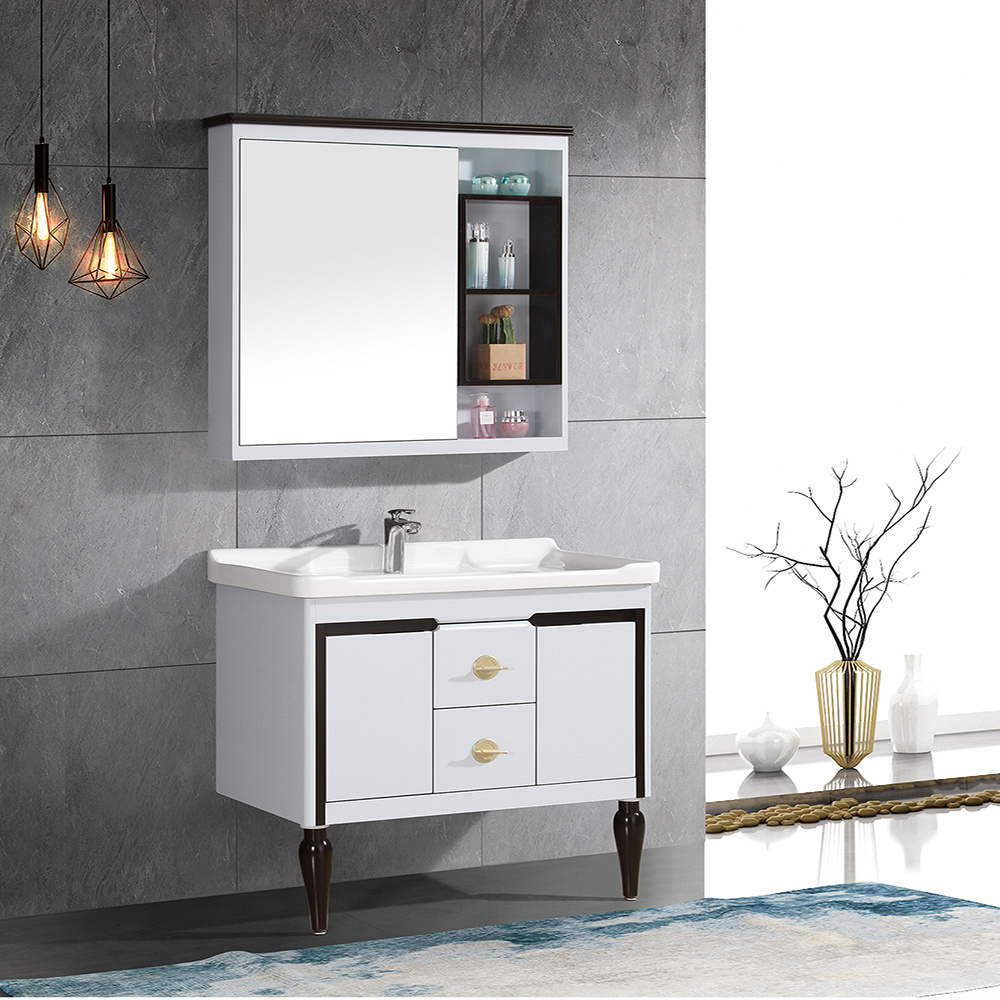 Modern style PVC floor-to-ceiling bathroom cabinet with smart touch bathroom mirror bathroom vanity cabinets and mirror cabinet