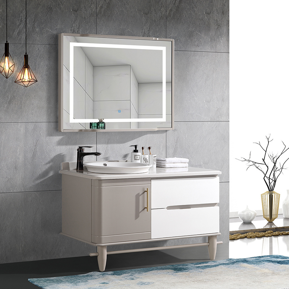 Modern style PVC floor-to-ceiling bathroom cabinet with smart touch bathroom mirror bathroom vanity cabinets and mirror cabinet