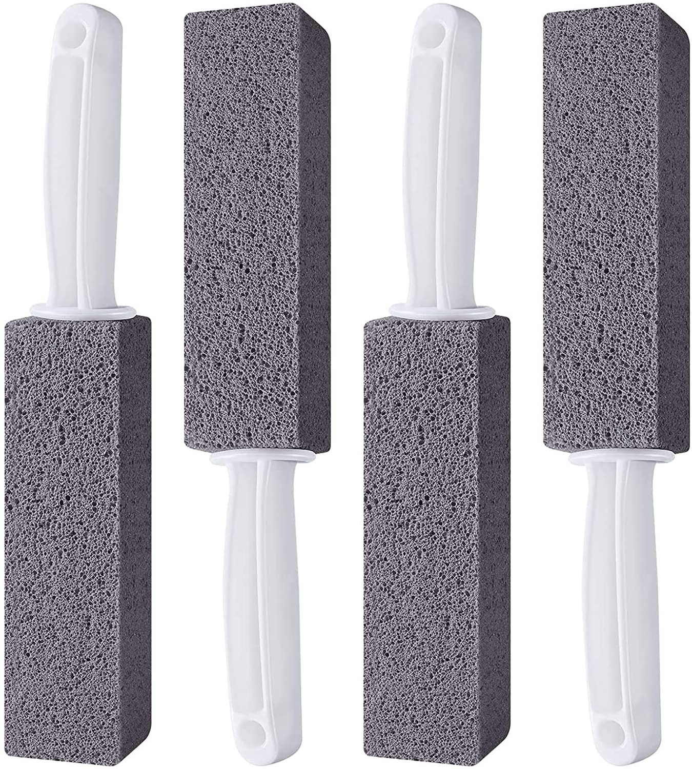 Pumice Stone Toilet Bowl Cleaner w/Handle Removes Limescale & Hard Water Stains Brush/Grills/Tile/Grout/Swimming Pool