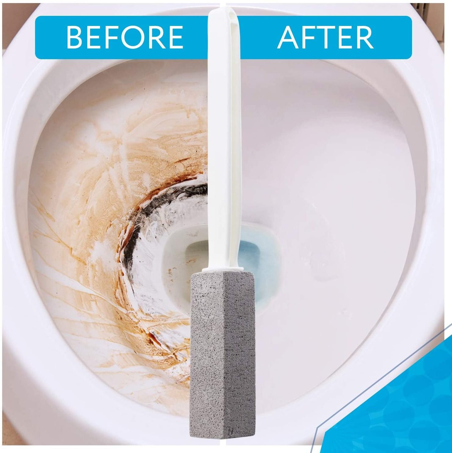 Pumice Cleaning Stone with Handle Toilet Bowl Cleaner Hard Water Ring Remover for Bath/Pool/Kitchen/Household Cleaning