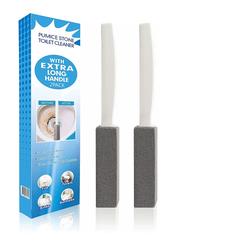 Pumice Cleaning Stone with Handle Toilet Bowl Cleaner Hard Water Ring Remover for Bath/Pool/Kitchen/Household Cleaning