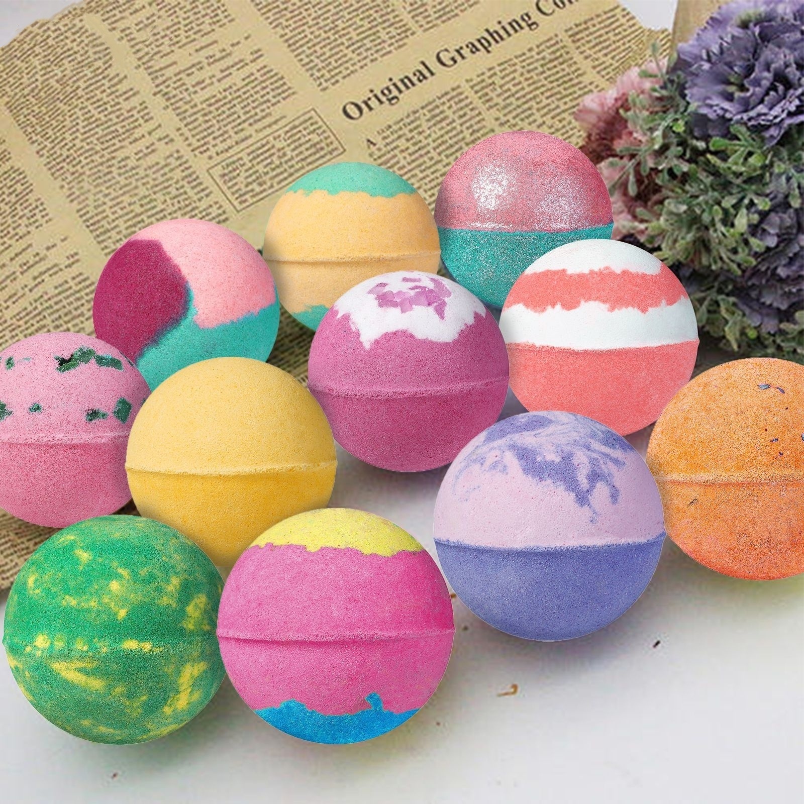 OEM Private Label Custom Packing bomb Gift Set Bubble Vegan Natural Organic Colorful Fizzy Bath Bombs Toys Inside