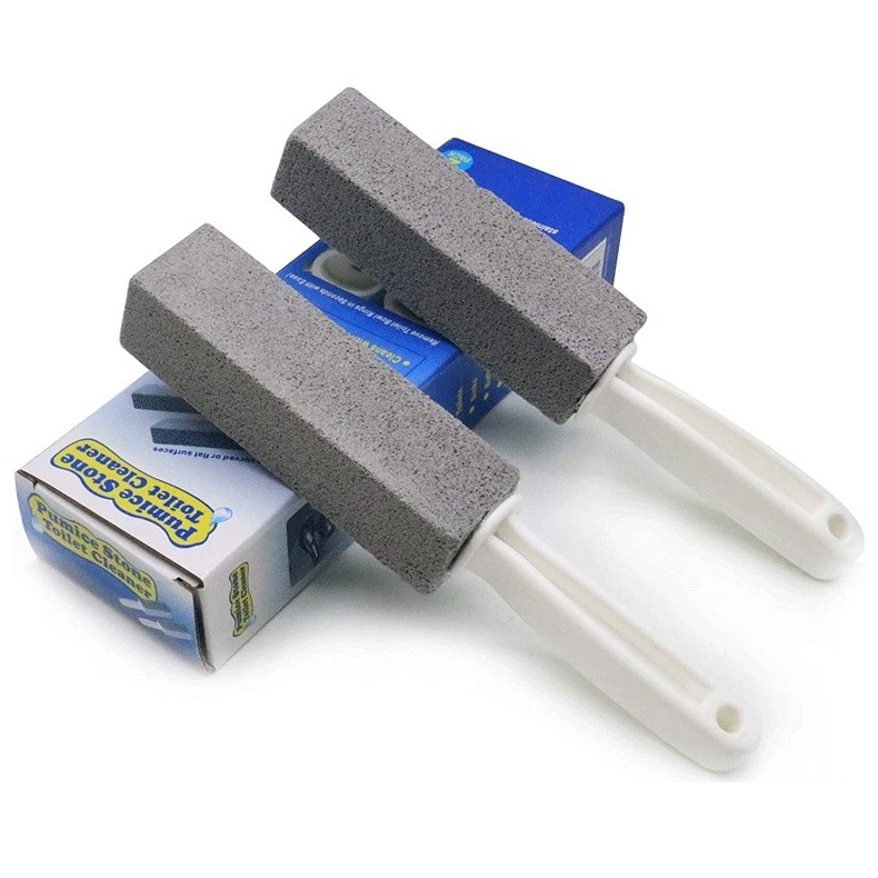 Pumice Stone Toilet Bowl Cleaner w/Handle Removes Limescale & Hard Water Stains Brush/Grills/Tile/Grout/Swimming Pool