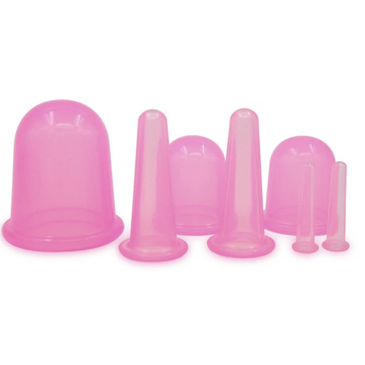 hot 4 pieces Eye Face Vacuum Massage cupping cup Kit small therapy silicone facial set