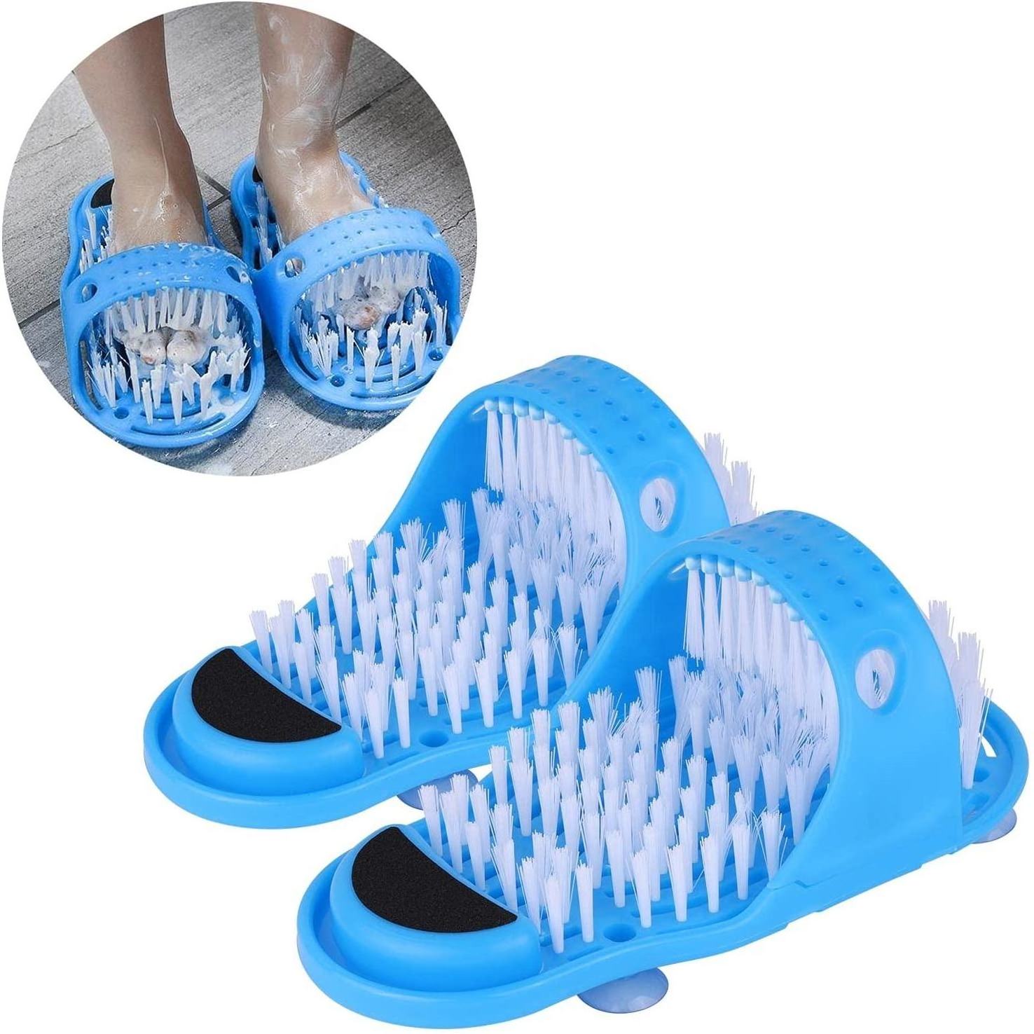 Lazy foot cleaning brush bathroom foot stone for dead skin single foot massage slipper for shower room cleaning footwear brush