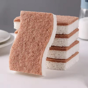 Natural Wood Pulp Cotton Dishcloth Cleaning Sponge with Magic Scrubbing Brush Pot and Pan Kitchen Miracle Cloth