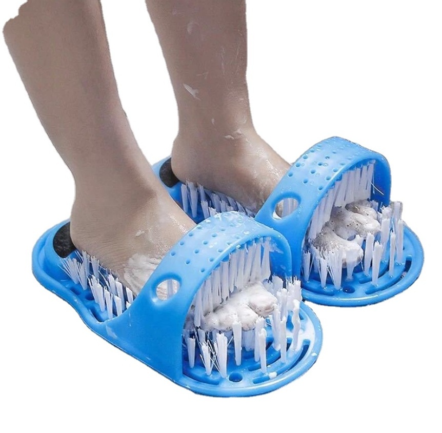 Lazy foot cleaning brush bathroom foot stone for dead skin single foot massage slipper for shower room cleaning footwear brush