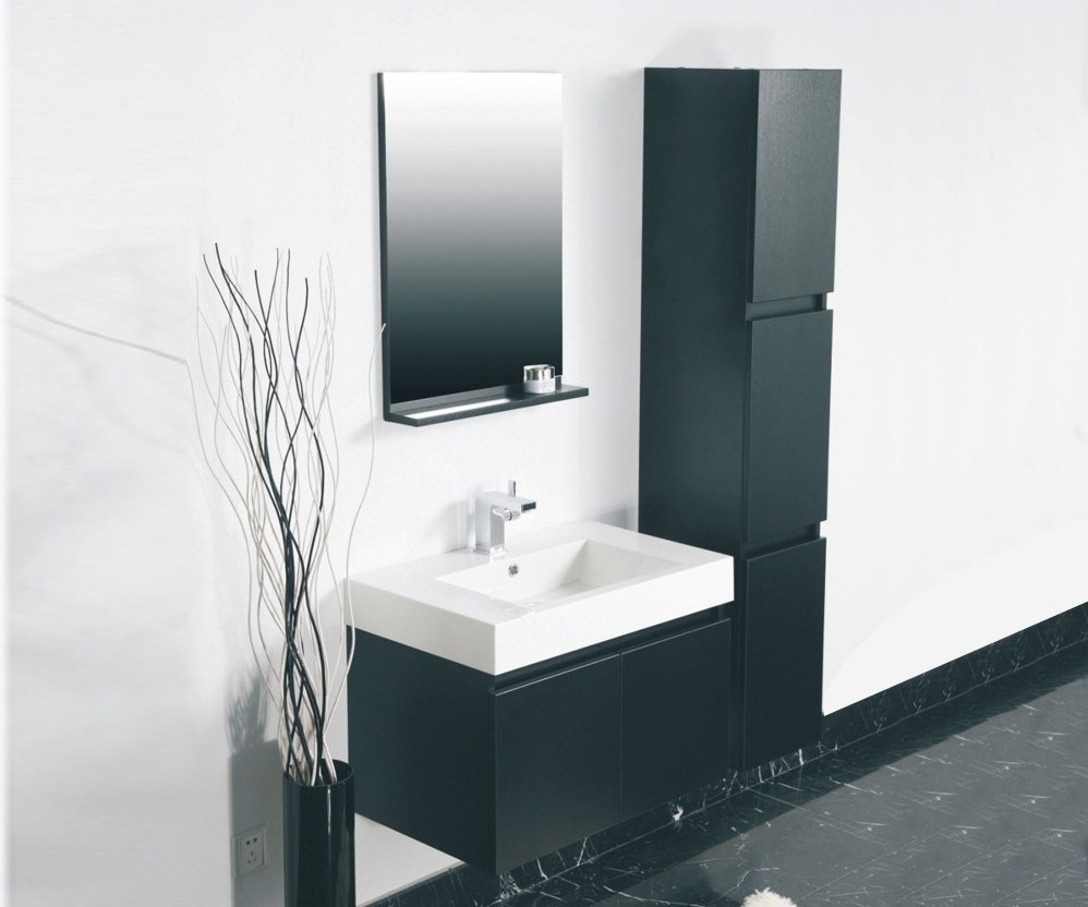 Black color PVC bathroom cabinet for wholesale