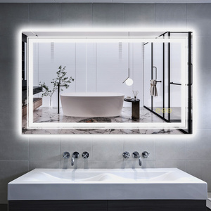 Factory Tempered Glass Touch screen Wall Mounted Led  Bathroom Mirror with Led Light