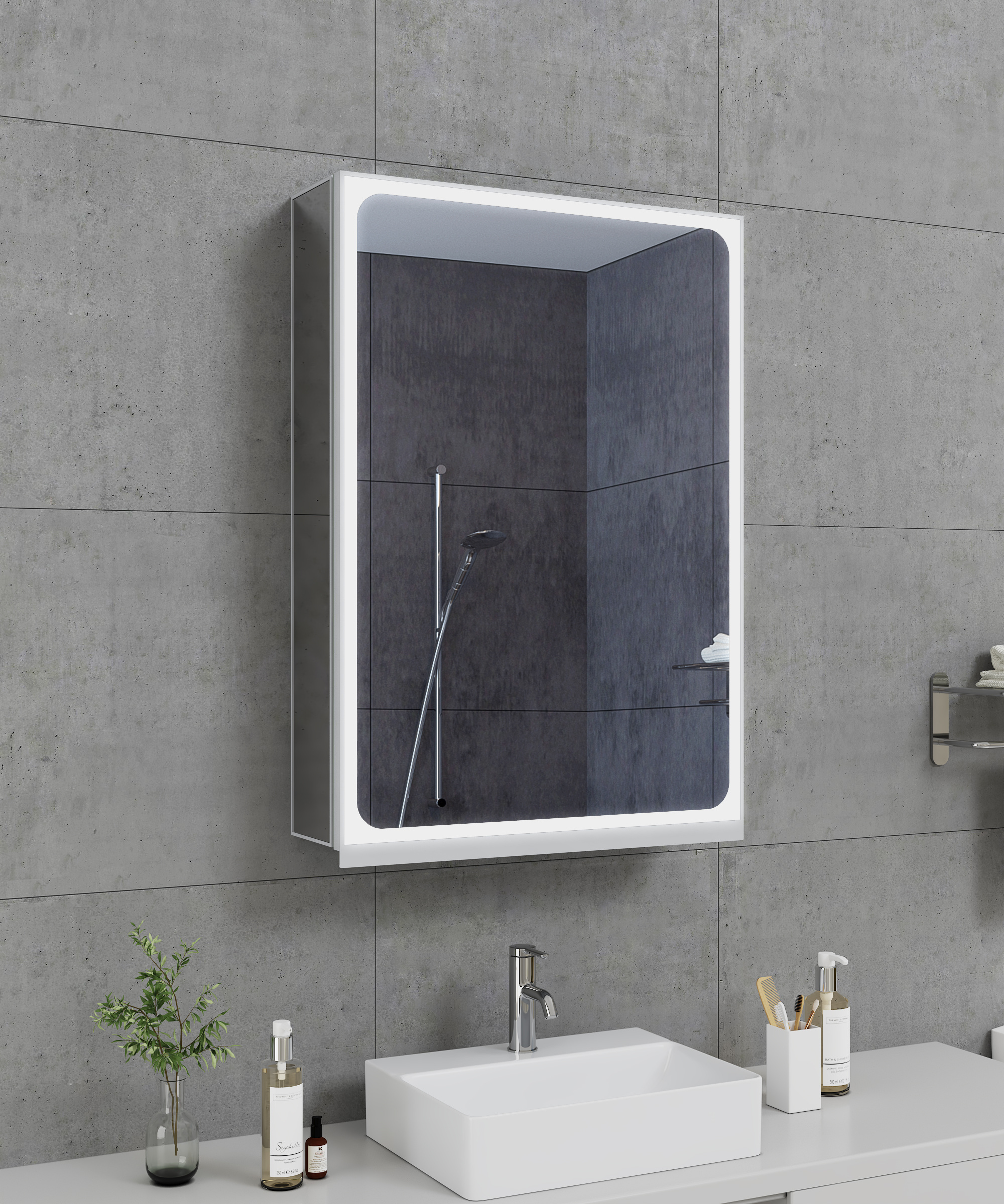 Morden Style Led Wall Mounting Bathroom Cabinets With Mirror