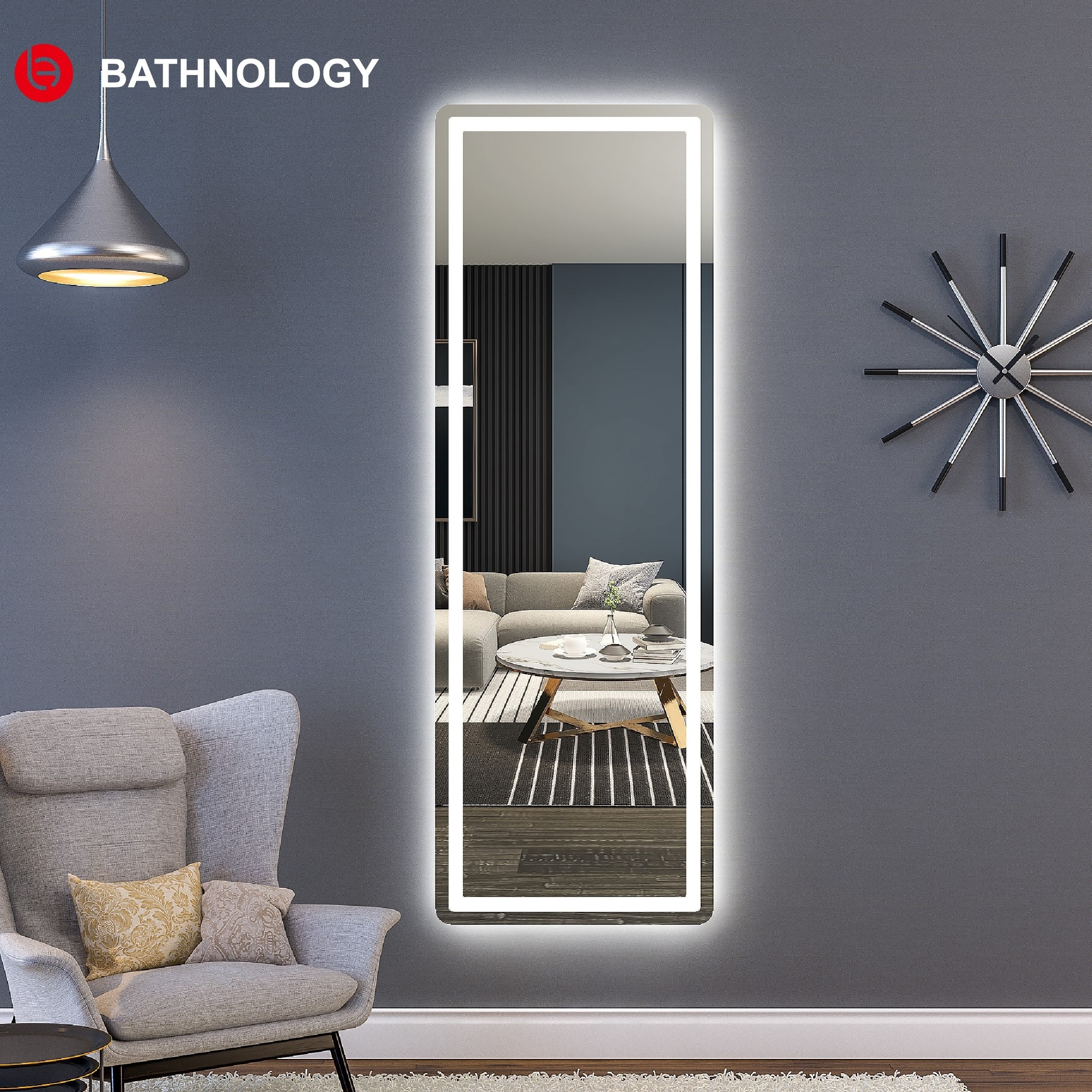 Wall Mounted led Salon Wall Mirror Light Smart Mirror Rectangle Defogger Dressing Led Mirror Full Length