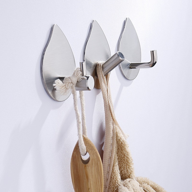 Wall Mount Towel Hook Water Droplets Shape Key Hook Stainless Steel Coat Hook