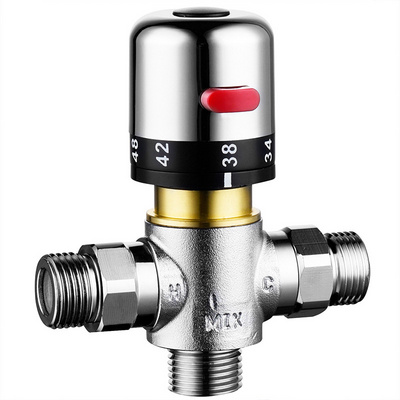 Brass Shower Water Mixer Valve Three way Temperature Control Valve Thermostatic Mixing Valve