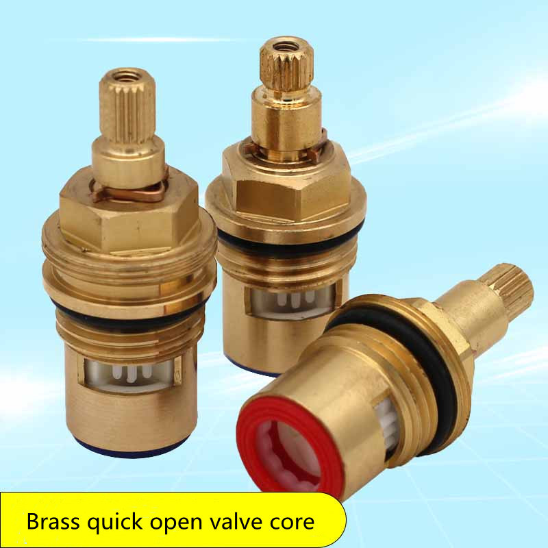 Brass Fast Open Faucet Valve Core Hot Cold Water Tap Ceramic Cartridge