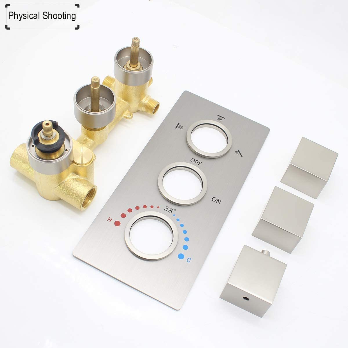 Thermostatic Brass Mixer Mixing Shower Valve  3 Way Shower Diverter Valve