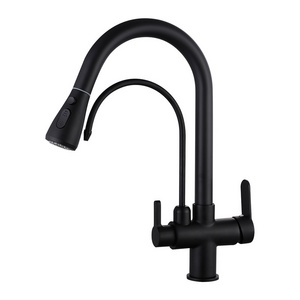 High Arc Filter Kitchen Faucet with Drinking Water Faucet Pull Out Sink Mixer Tap