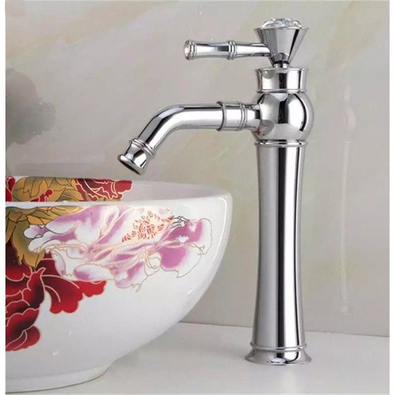 Tall Basin Mixer Tap Single Handle Single Hole Commercial Bathroom Faucet