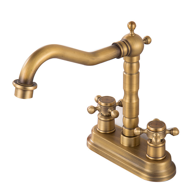 2 Handles 4 Inches Centerset RV Bathroom Vanity Faucet Antique Bathroom Faucet