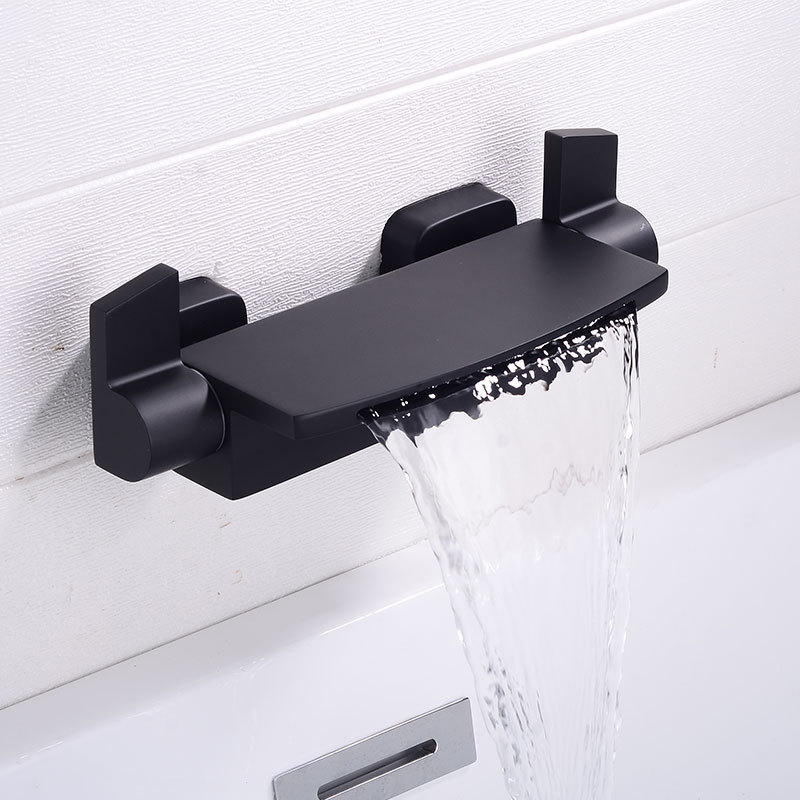 Wall Mount Widespread Waterfall Roman Bathtub Faucet