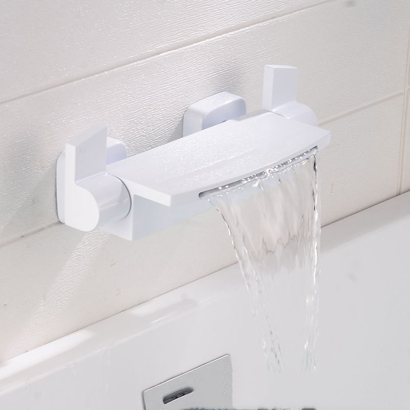 Wall Mount Widespread Waterfall Roman Bathtub Faucet