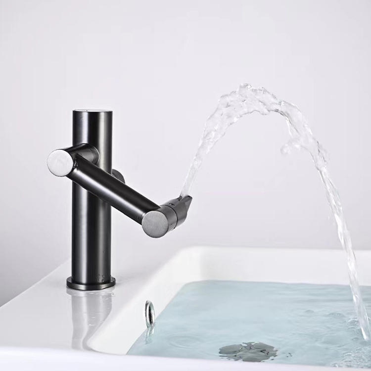 New Style Temperature Display Basin Mixer Tap Waterfall Spout 360 Degree Rotary Sink Faucet Single Handle