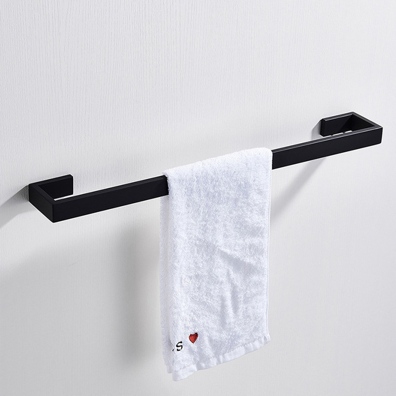 Wholesales Matte black 304 Stainless steel bathroom wall hanging towel rack