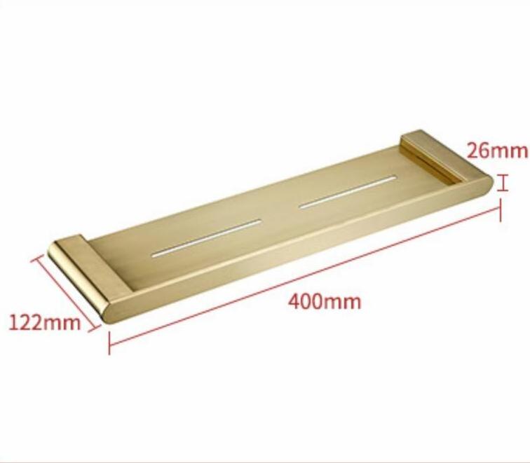 Wall Mounted Brushed Gold Corner Shelf Bathroom Rack