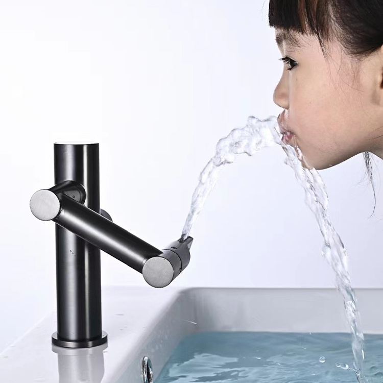 New Style Temperature Display Basin Mixer Tap Waterfall Spout 360 Degree Rotary Sink Faucet Single Handle