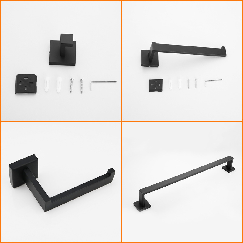 Wholesales Matte black 304 Stainless steel bathroom wall hanging towel rack