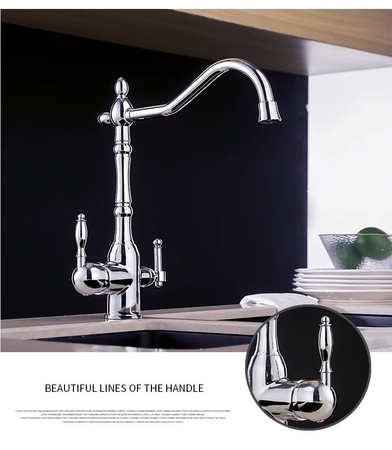 Bronze Dual Handle  Kitchen Mixer Tap Kitchen Sink Tap Kitchen Sink Faucet