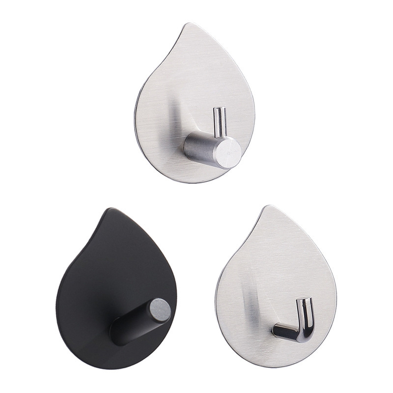 Wall Mount Towel Hook Water Droplets Shape Key Hook Stainless Steel Coat Hook