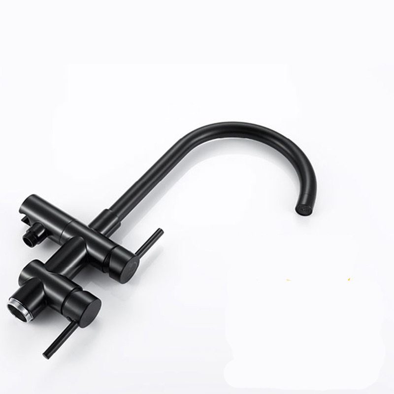 Modern Black Floor Mount Bathtub Faucet Bathroom Shower Faucet Set