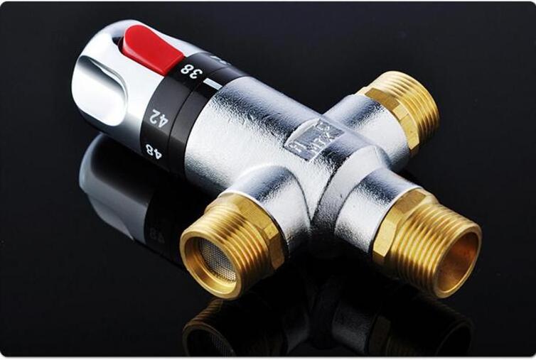 Brass Water Temperature Control Valve faucet shower set Solar Shower Thermostatic Mixing Valve