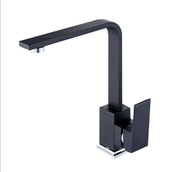 Modern Style Deck Mounted Square Hot Cold Water Kitchen Sink Faucet