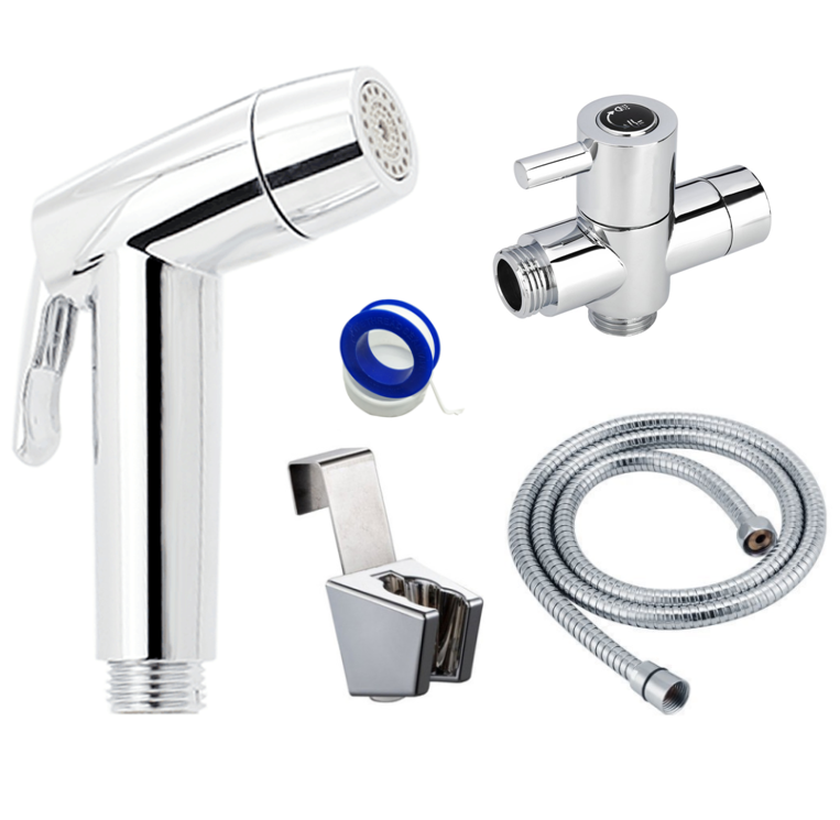 Stainless Steel Bathroom Handheld Bidet Set Toilet Sprayer for Personal Hygiene and Potty Toilet Spray