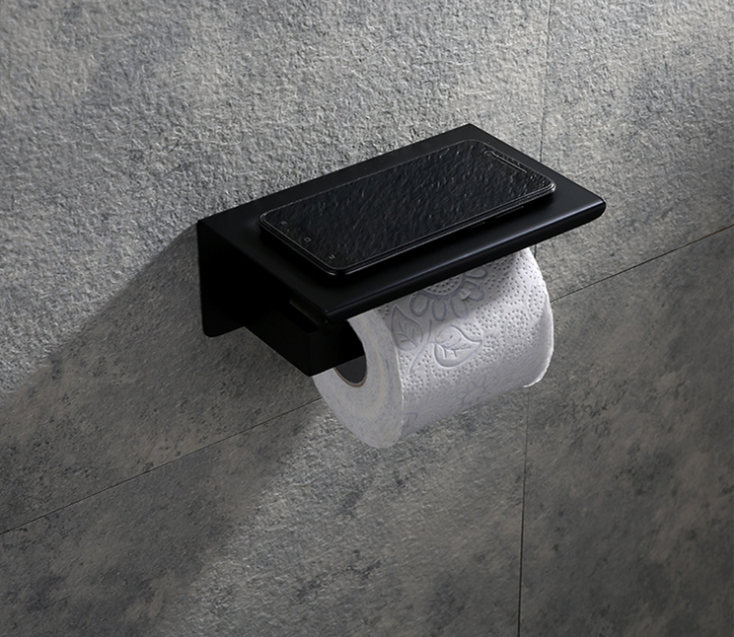 Wall Mounted Bathroom Accessories Black Stainless Steel Toilet Paper Holder