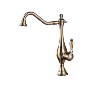 Single Handle Gold Brass Basin Kitchen Faucet