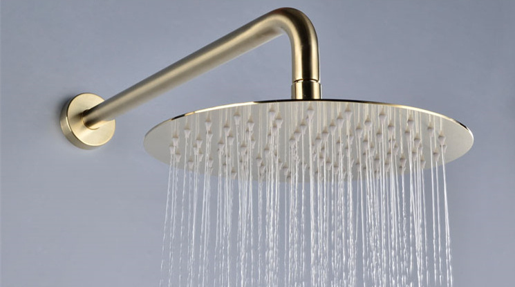 Brushed Gold Bathroom Rainfall Shower System Wall Mounted Shower Panel