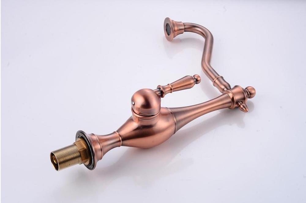 Contemporary Brass Kitchen Tap  Red Antique Copper Kitchen Faucet